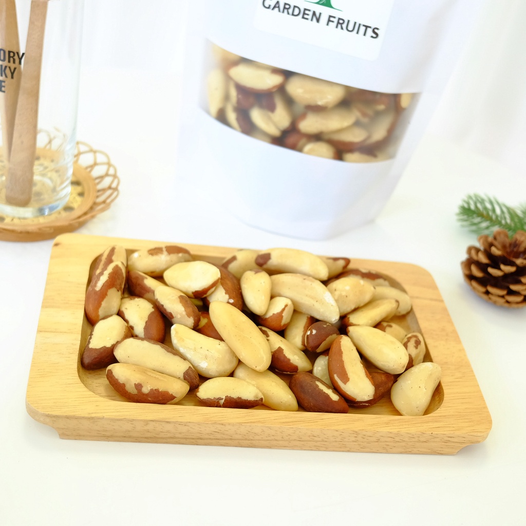 Raw Brazil Nut บลาซิลนัทดิบ (แบบดิบ) ถั่วบลาซิล ธัญพืช ถั่วนำเข้า เกรด A เม็ดใหญ่ เนื้อแน่น กรอบ อร่อย  By Garden Fruits