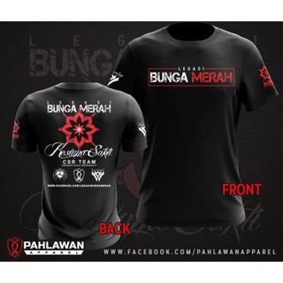 เสื้อยืดผ้าฝ้าย เสื้อยืดไมโครไฟเบอร์ พิมพ์ลาย Baju Silat Legasi Bunga Merah MMA คุณภาพสูง