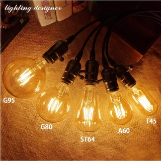 หลอดไฟ ไส้เอดิสัน E27 LED 4W 8W 40Wสไตล์วินเทจ สีส้ม คลาสสิก ใช้ที่บ้านบาร์ แหล่งกำเนิดแสงตกแต่งที่สร้างสรรค์