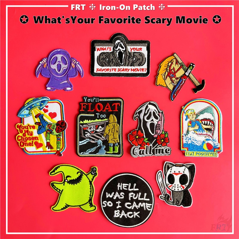 ภาพยนตร์สยองขวัญ What's Your Favorite?แผ่นรีดติดเสื้อ 1ชิ้น แพทช์ ป้ายเหล็ก ลาย Scream Jaws DIY สําหรับตกแต่งเสื้อผ้า
