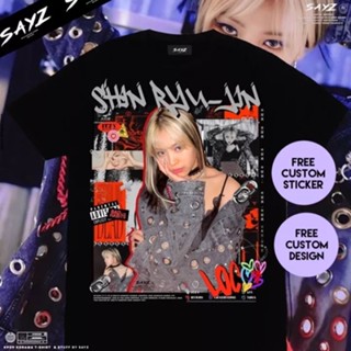 คุณภาพสูง เสื้อยืดคอกลม พิมพ์ลายอัลบั้ม Shin Ryujin ITZY Loco สําหรับผู้ชาย