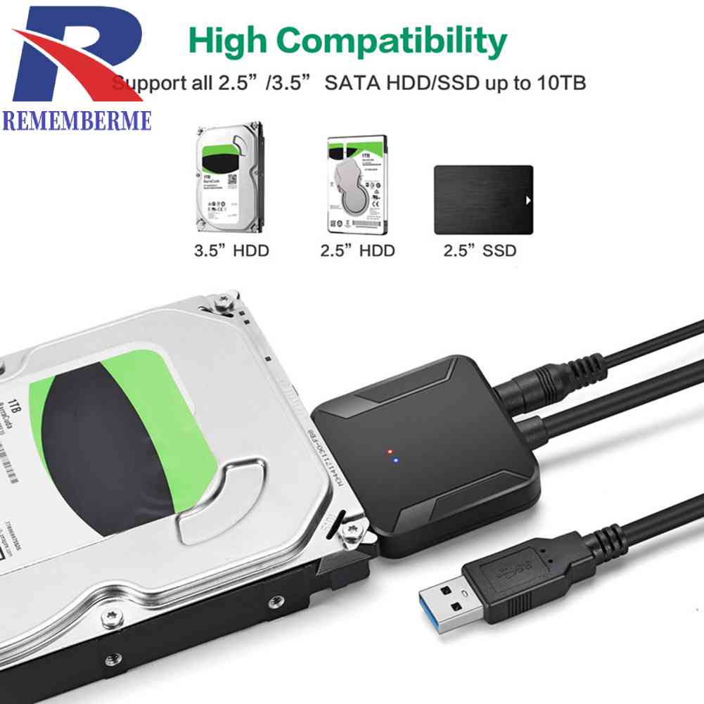 Sata to USB อะแดปเตอร์ USB 3.0 to Sata 3 สายเคเบิ้ล สําหรับ 2.5in 3.5in Hard Disk Drive #8