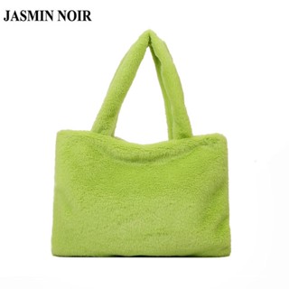 Jasmin NOIR Fur กระเป๋าถือ กระเป๋าสะพายข้าง เรียบง่าย สําหรับผู้หญิง