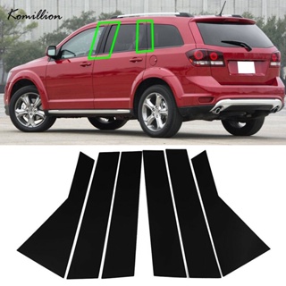 【IN Stock Store】ฝาครอบเสาประตูหน้าต่างรถยนต์ สีดําวาว คุณภาพสูง สําหรับ Dodge Journey 2009-2020 6 ชิ้น