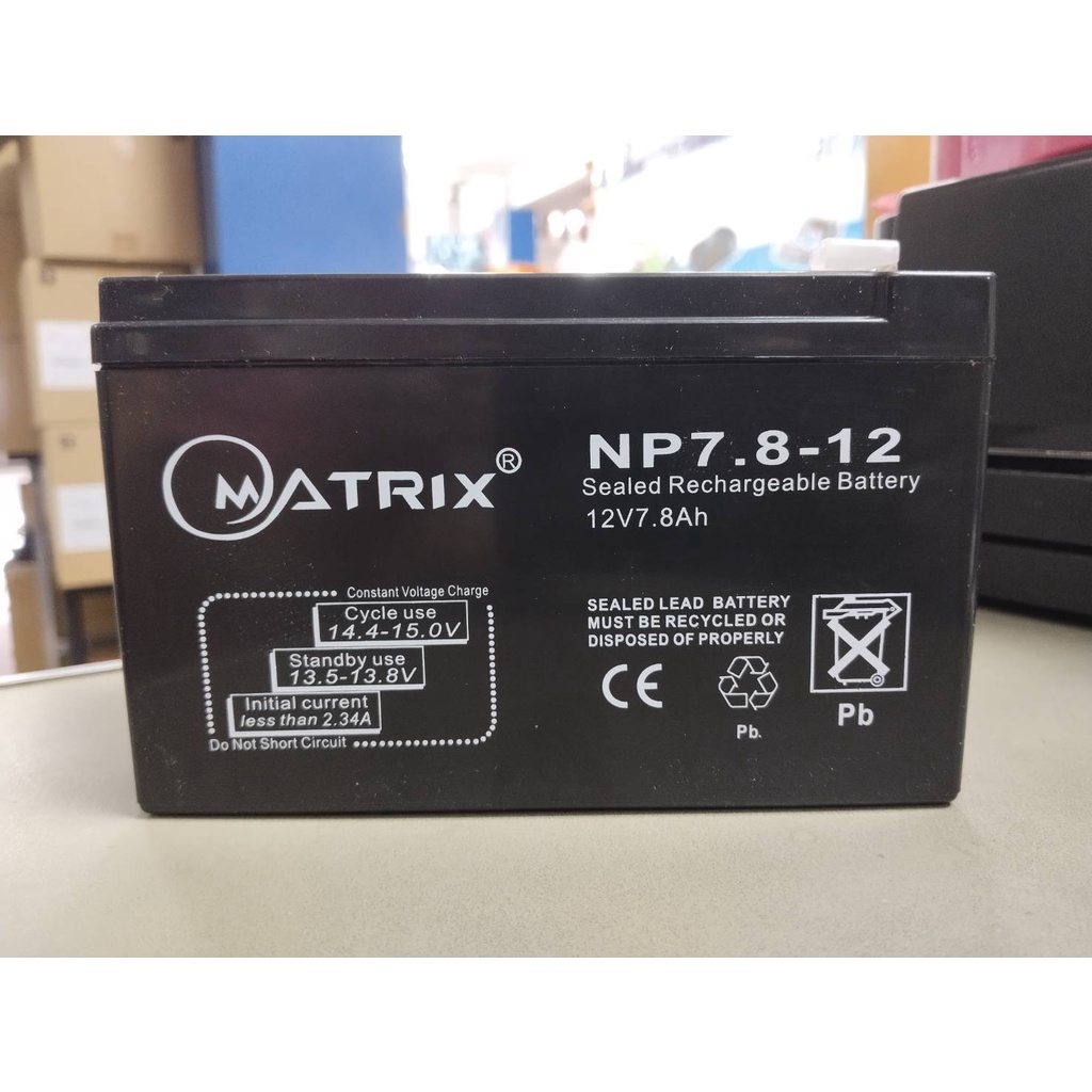 แบตเตอรี่ MATRIX UPS  12V 7.8AH (BT005) ใช้กับเครื่องสำรองไฟ - รูปที่ 3