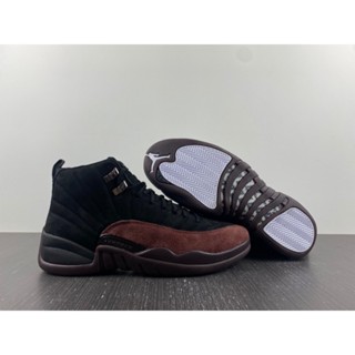 A Ma Maniére x Air Jordan 12 Black Burgundy Crush รองเท้ากีฬา รองเท้าบาสเก็ตบอล