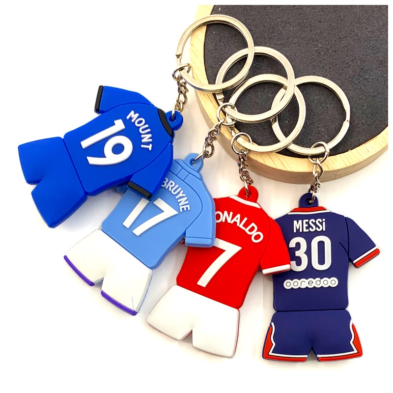 พวงกุญแจ PVC จี้ Barcelona Masi Juventus Cristiano Ronaldo Paris Liverpool Tottenham AC Milan Real M