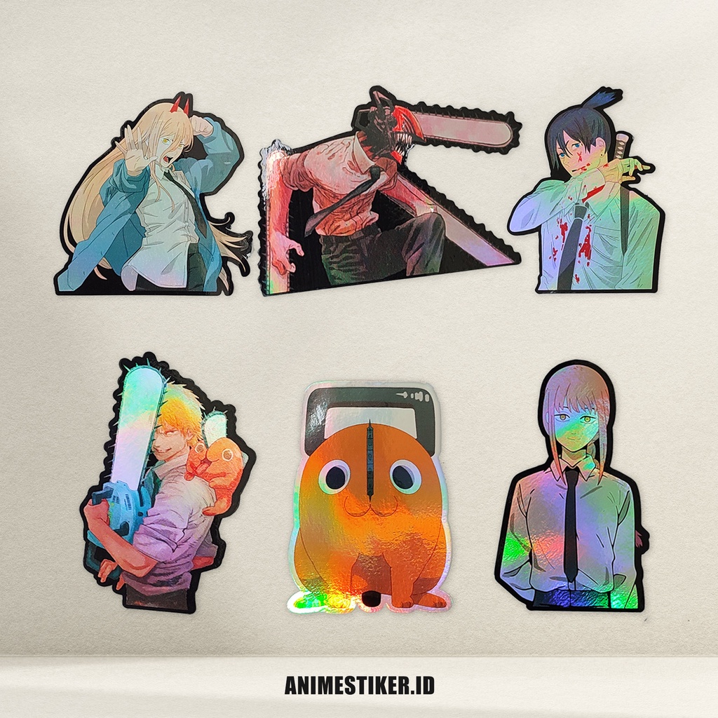 PACK STICKER CHAINSAW MAN HOLOGRAM STICKER ANIME STICKER PACK STICKER ANIME HOLOGRAM STICKER