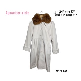 Apuweiser-Riche coat เสื้อโค้ทกันหนาว แบรนด์ดีญี่ปุ่นเฟอร์ถอดได้ อก 34 ยาว 37 C11.b6