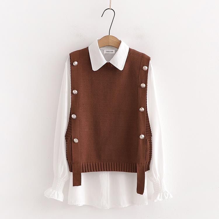 เสื้อกักไหมพรม สไตล์เกาหลี สไตล์วิทยาลัย เสื้อกั๊ก แฟชั่น simple style