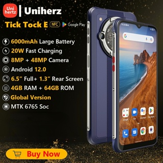 Unihertz Tick Tock E Octa Core Android Smartphone 6000mAh 6.5&amp;quot; Screen 4GB 64GB Mobile Phone 48MP Unlock Fast Charging Phone