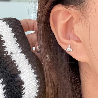 ต่างหูเข็มเงิน 925 ประดับเพทาย ขนาดเล็ก สีทอง สีเงิน
