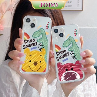 เคสโทรศัพท์มือถือซิลิโคน TPU ใส แบบนิ่ม ลายไดโนเสาร์ และหมี กันกระแทก สําหรับ iPhone 14 13 12 11 Promax 6 6S 7 8 Plus X XR XSMax SE