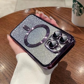 【Dark Purple/Silver/Riddge Green】Gradient glitter paper  เคส compatible for iphone 15 pro max case