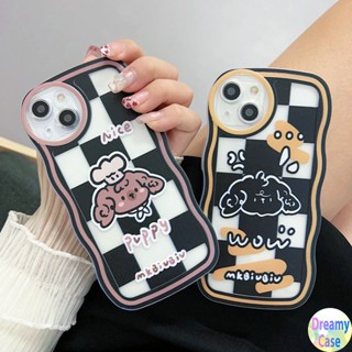 เคสโทรศัพท์มือถือ ทรงวงรี ลายหยัก สําหรับ ออปโป้ A17 A55 A57 A77S A74 A95 A96 A76 A54 A31 A5 A9 A7 A5S A16 A15S A53 A33 A52 A92 Reno 7Z 4 5 6 8 5G 4G A83 A71 F1S F11 Pro F7 F5 ลวดลายลูกสุนัขน่ารัก