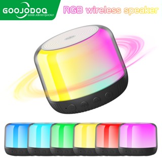 Goojodoq ลําโพงบลูทูธไร้สาย มีไฟ LED แบบพกพา สีสันสดใส สําหรับบ้าน