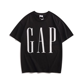 Gap เสื้อยืดลําลอง แขนสั้น ผ้าฝ้าย ทรงหลวม พิมพ์ลาย 100 แบรนด์แฟชั่น ขนาดใหญ่ สําหรับผู้ชาย และผู้หญิง