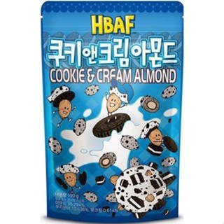 HBAF Cookie &amp; Cream Almond อัลมอนด์อบเคลือบครีมนมผสมคุกกี้ 190g (ถุงใหญ่ )