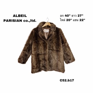 ALBEIL PARISIAN coat เสื้อกันหนาวขนเทียม ซับในแน่น ไม่คัน อุ่นมากตัวนี้ 1 ตะขอ อก 40 ยาว 27 C52.b17