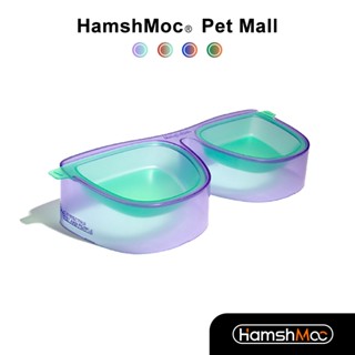 Hamshmoc 3 in 1 ชามคู่ ถอดออกได้ สําหรับสัตว์เลี้ยง สุนัข แมว 15° จานใส่อาหารแมว ชามให้อาหาร แบบไม่หก