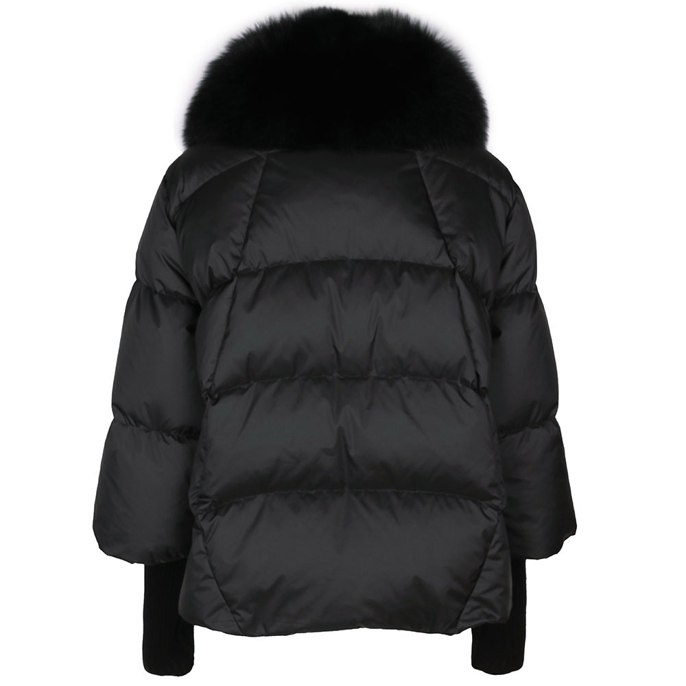 BYOLOAgain Oversized Winter Warm Real Fox Fur Collar Black Down Coat Women Puffer Outerwear Jackets 2022 Autumn Winter #4