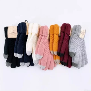 ถุงมือกันหนาว ถุงมือไหมพรม ทัชสกรีน สัมผัสหน้าจอได้ ใส่ไม่คัน เนื้อนุ่ม พร้อมส่งจากไทย