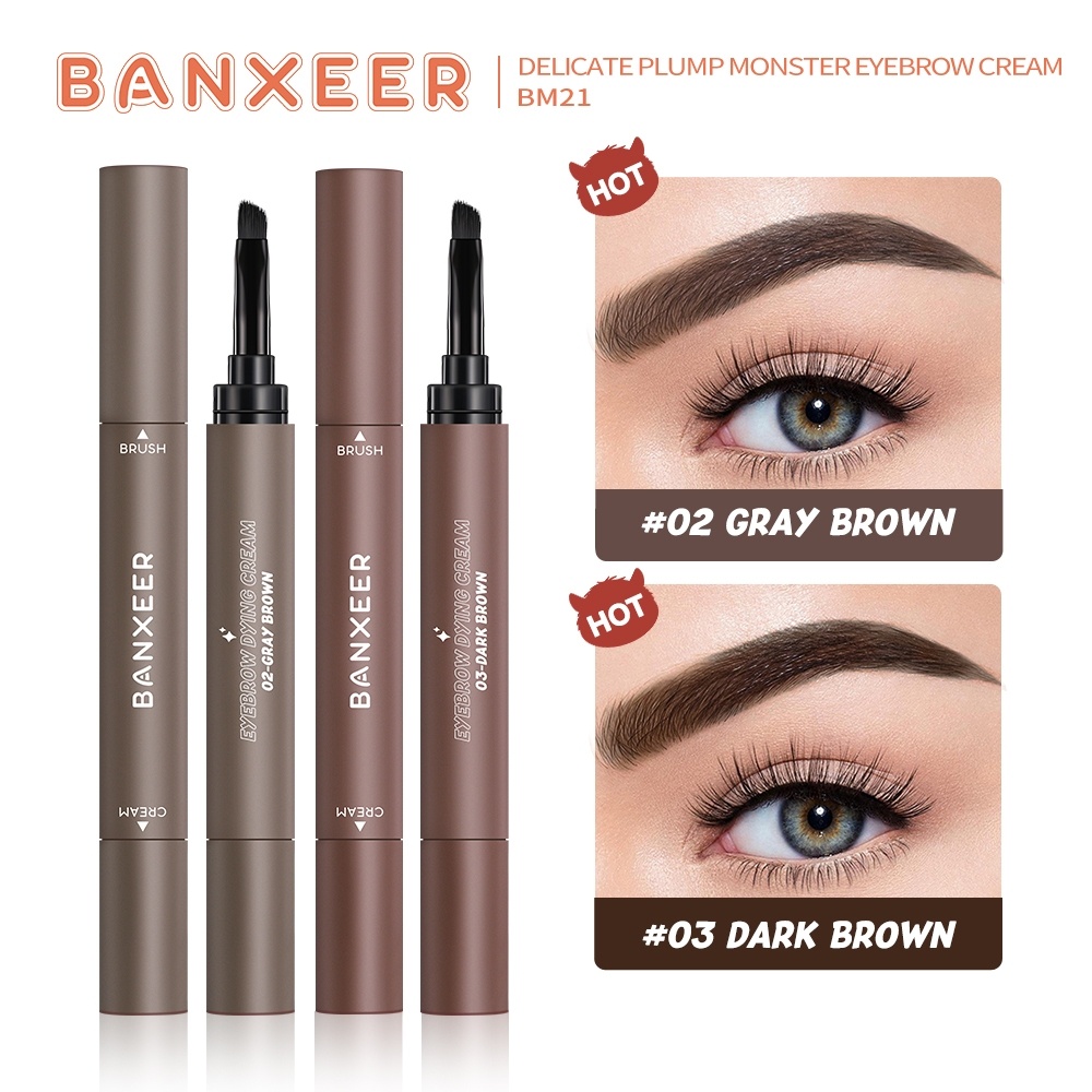 แบนเซียร์ เจลเขียนคิ้ว เจลคิ้ว เขียนคิ้ว ที่ปัดคิ้ว กันน้ำ ติดทน #BM21 Banxeer Delicate Plump Monster Eyebrow Cream