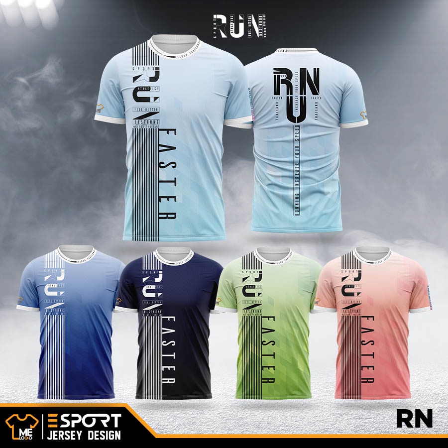 เสื้อกีฬาผู้ชาย ผู้หญิง (SR.06-SR.10) พิมพ์ลายทั้งตัว ใส่วิ่ง เบาสบายระบายอากาศได้ดี