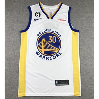 นักรบรัฐสีทอง สําหรับผู้ชาย 2022 #เสื้อกีฬาบาสเก็ตบอล ปักลาย Stephen Curry สีขาว 30 ชิ้น