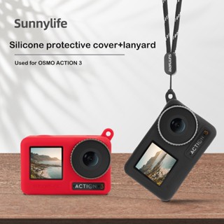 Sunnylife เคสซิลิโคน กันกระแทก พร้อมสายคล้อง สําหรับ DJI OSMO ACTION 3 OSMO ACTION Camera 3 DJI OSMO ACTION 4