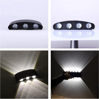 【จัดส่ง3วัน】โคมไฟติดผนัง LED ไฟติดผนัง กันน้ำ 6W/10W ไฟติดผนังภายนอก ในร่ม โคมไฟผนัง สีดำ โคมไฟหน้าบ้าน สําหรับตกแต่งบ้า