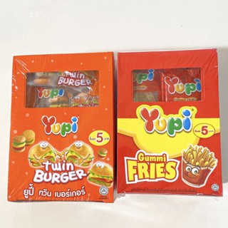 Yupi TWIN BURGERยูปี้ ทวิน เบอร์เกอร์ Yupi Gummi FRIES   เฟรนฟรายส์  1กล่อง บรรจุ12ชิ้น