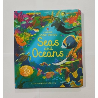 หนังสือบอร์ดบุ๊ค พร้อมลูกเล่น Usborne Look Inside Seas and Oceans