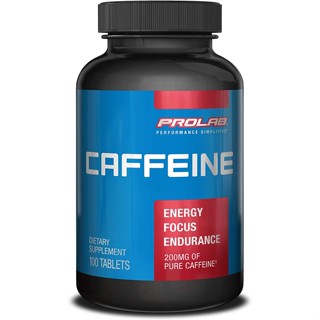 Prolab Caffeine Tablets 100 Tablets คาเฟอีนบริสุทธิ์ 200 มก. เพิ่มพลังงานและความอดทน วิตามินออกกำลังกาย