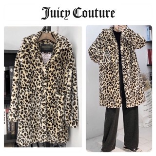 โค้ทกันหนาวลายเสือ  overcoat ลายเสือ โค้ทขนเฟอร์ แบรนด์✨JUICY COUTURE ✨แท้💯% (WY868)