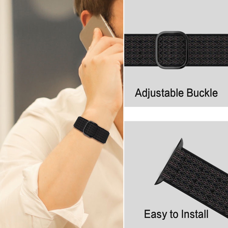 สายไนลอนเหมาะสำหรับ iwatch10 46mm S9 8 6 7 5 4 3 2 1 SE สายทอลูกฟูก 49 มม./45/44/42/40/41/38 มม.