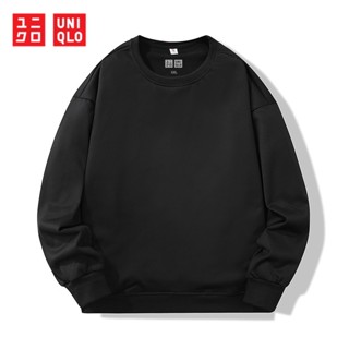 UNIQLO เสื้อกันหนาวแขนยาวลําลอง คอกลม ผ้าถักนิตติ้ง ทรงหลวม หลากสี สไตล์สปอร์ต สําหรับผู้หญิง ไซซ์ M - 5XL