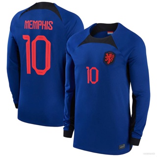 เสื้อยืดแขนยาว ลายทีมชาติฟุตบอล Netherlands Away Jersey Jong Memphis 22-23 พลัสไซซ์ YS3 SY3