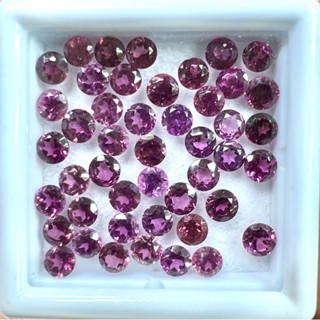 พลอยโรโดไลท์ เเท้ 3.00mm (รูปกลม).ราคาเป็นเม็ดเเละ.พลอยสด.Natural Rhodolite Garnet 3.00mm. Price Per Pcs and Per carat