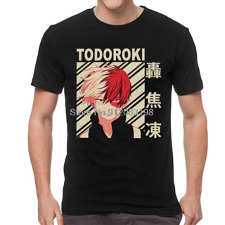 เสื้อยืดสวยๆ Camiseta de Boku No Hero Academia para hombre, camisa de Shoto Todoroki de manga corta, Hip-Hop, de algodón