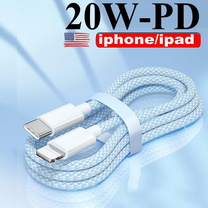 2 เมตร 20W PD สาย Macaron สีสําหรับ iphone 11 12 12pro 13 13Pro Max 6 6s 7 7plus 8 8plus 5 5S SE 5C