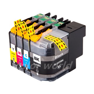 [สต็อกประเทศไทย]4 Pack LC669XL BK LC665XL Print Ink Cartridge for BrotherMFC-J2320 2720 Color Inkjet Printer