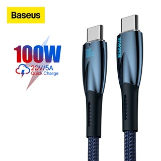 Baseus 100W PD สายชาร์จเร็ว Type-C เป็น Type-C สายเคเบิล สําหรับ MacBook iPad Pro สายเคเบิล USB-C ชาร์จเร็ว 4.0 สําหรับ Xiaomi Samsung
