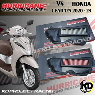 กรองอากาศ Hurricane แบบผ้าและสแตนเลส HONDA รุ่น All New Lead 125 2022-23  V4