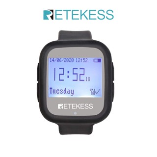 Retekess TD106 เครื่องรับสัญญาณนาฬิกาข้อมือไร้สาย 433Mhz สําหรับร้านอาหาร โรงพยาบาล ผู้สูงอายุ