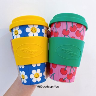 🔥แท้พร้อมส่ง🔥 Wiggle Wiggle Bamboo Eco Mug Cup 400 ml. แก้ววิกเกิ้ล พร้อมส่งหลายลาย จากช็อปเกาหลี