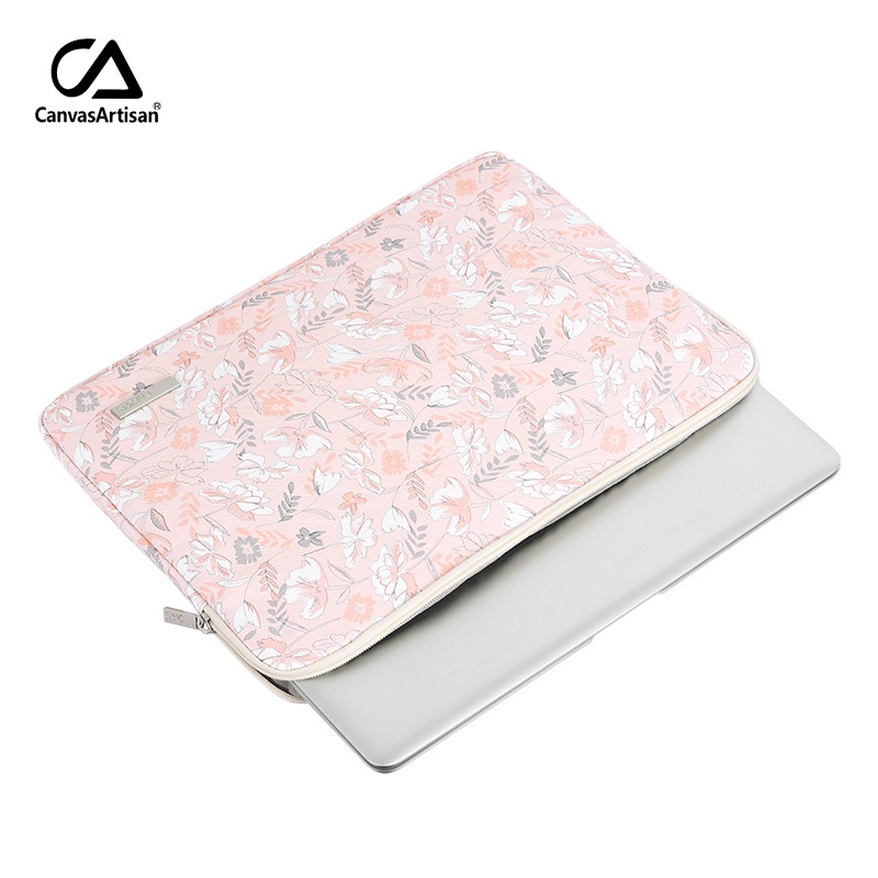 vfk_yomxw4CanvasArtisan Pink Floral Pattern Laptop Sleeve Bag Set Waterproof Leather Cover Case for Matebook Air Pro Tab #8