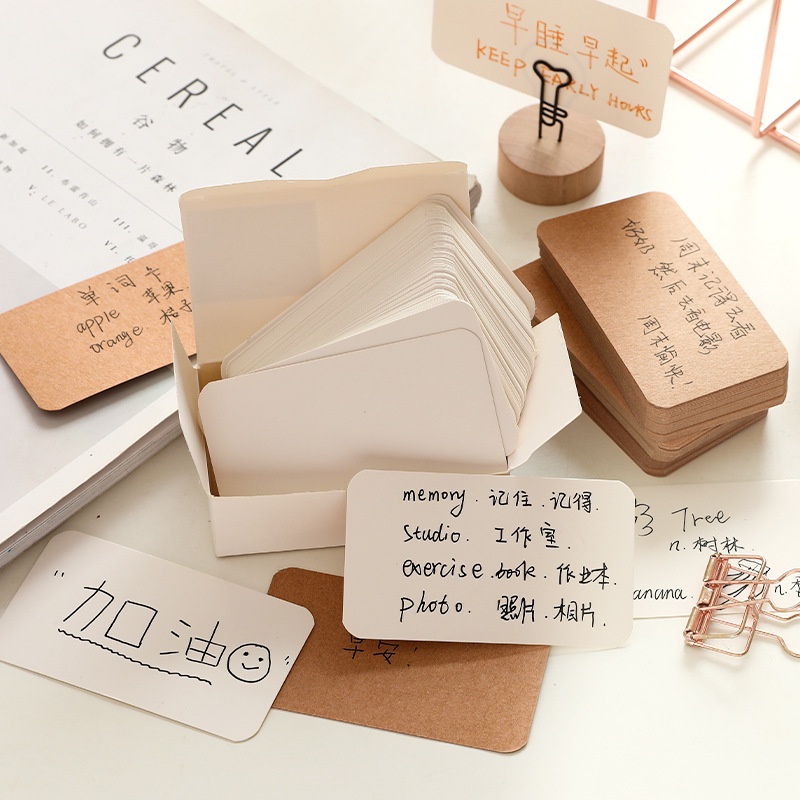 Letit Multi-Color Blank Word Card กระดาษคราฟท์การ์ดข้อความการ์ด Memo Pad Reminder DIY Deco ของขวัญ