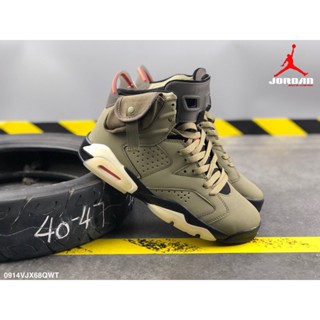 Aj6 Travis Scott x Air Jordan 6 รองเท้ากีฬา รองเท้าบาสเก็ตบอล รองเท้าลําลอง 8RCX