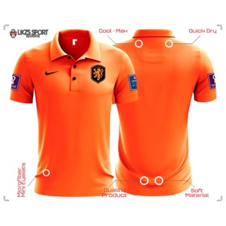 เสื้อโปโลแขนสั้น ลายทีมชาติฟุตบอล Netherlands Travel Jersey DXP4 WC 2022 22 Team Coach